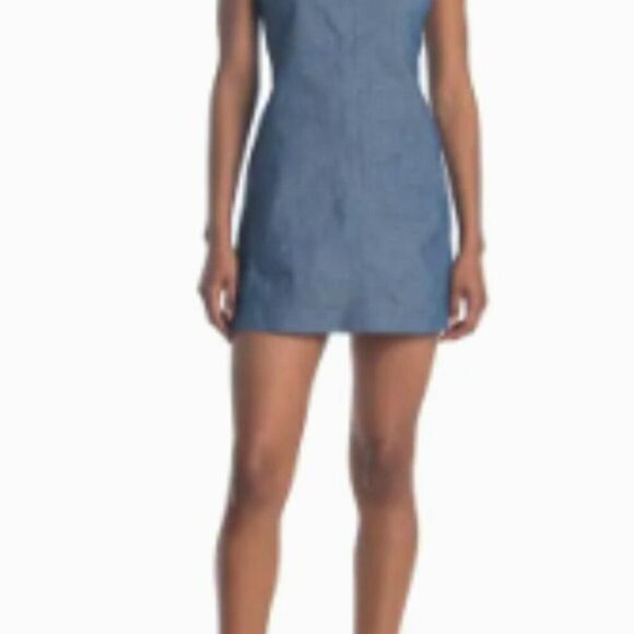 rag & bone Suffolk Chambray Mini Dress Blue 12 - Picture 11 of 11